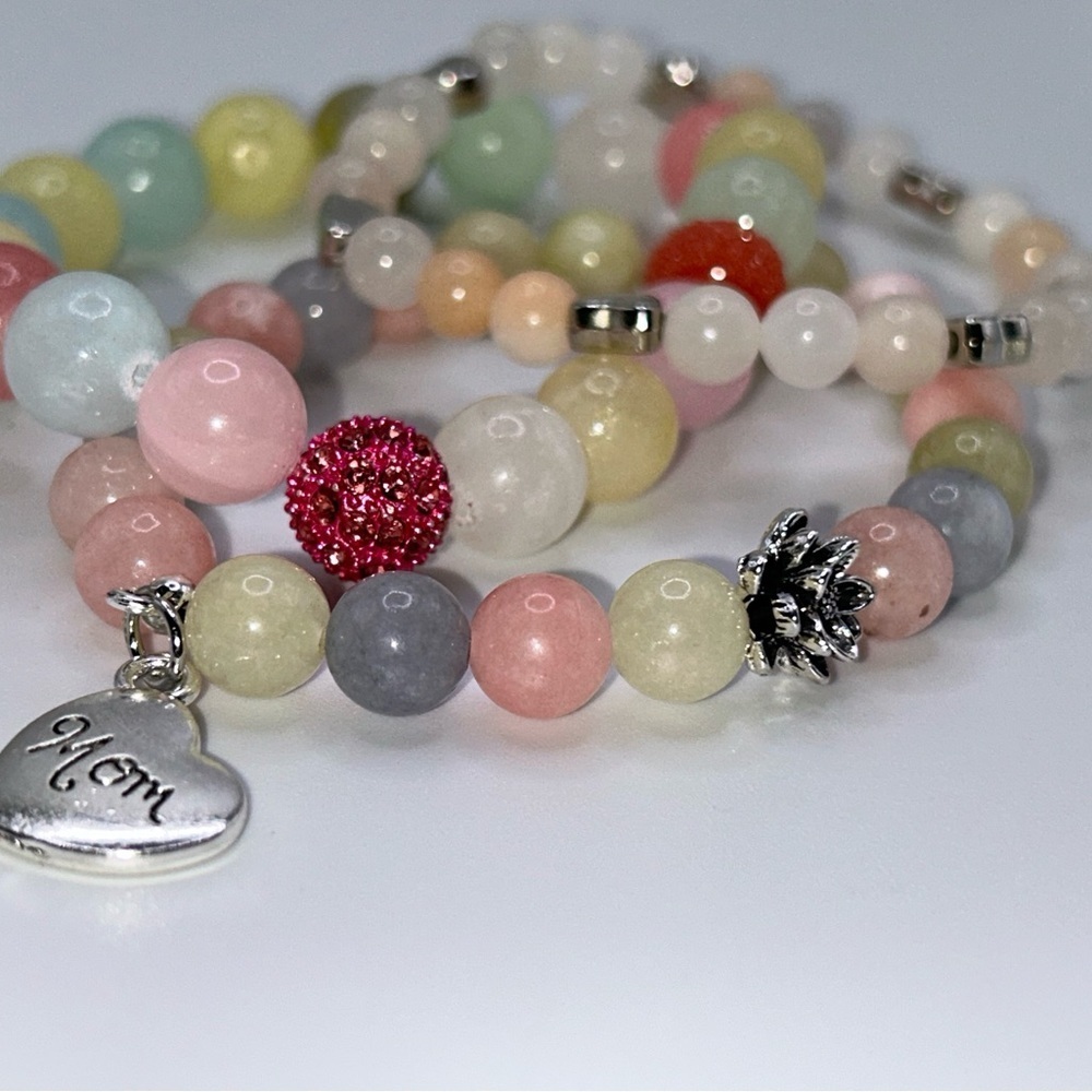 Multicolor Jade Beaded Mom Bracelet – Love, Harmony & Protection